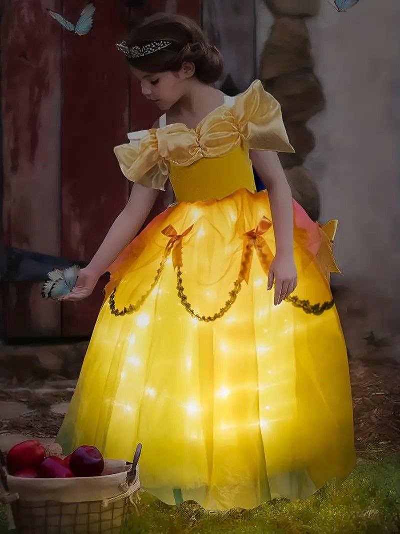 Vestido com LED para crianças - Transforme sua filha em uma verdadeira princesa!