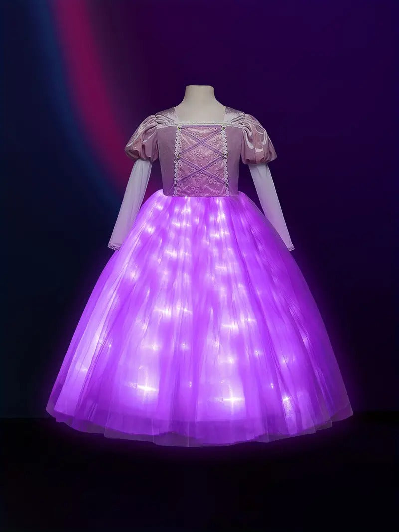 Vestido com LED para crianças - Transforme sua filha em uma verdadeira princesa!