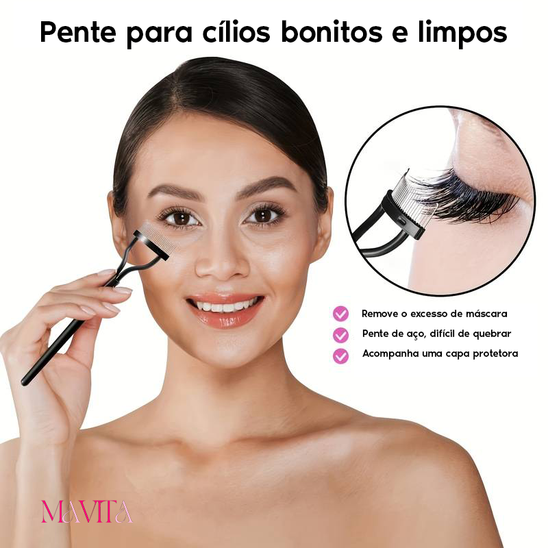 Conjunto de 4 Peças - Aplicador de Protetor, Separador de Cílios, Pente Modelador e Pinças. Ideal para Mulheres e Meninas