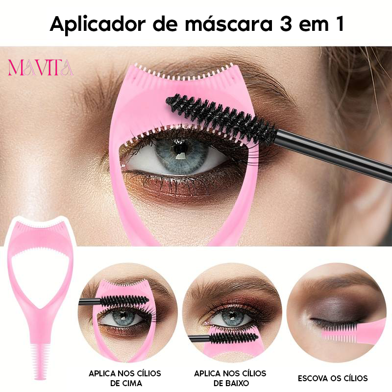 Conjunto de 4 Peças - Aplicador de Protetor, Separador de Cílios, Pente Modelador e Pinças. Ideal para Mulheres e Meninas