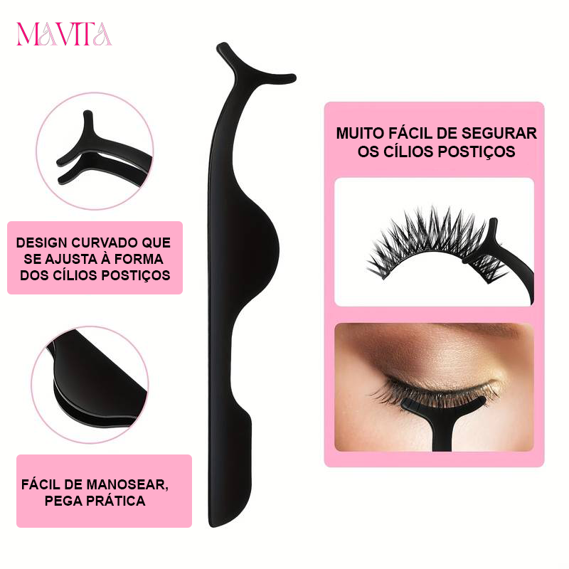 Conjunto de 4 Peças - Aplicador de Protetor, Separador de Cílios, Pente Modelador e Pinças. Ideal para Mulheres e Meninas