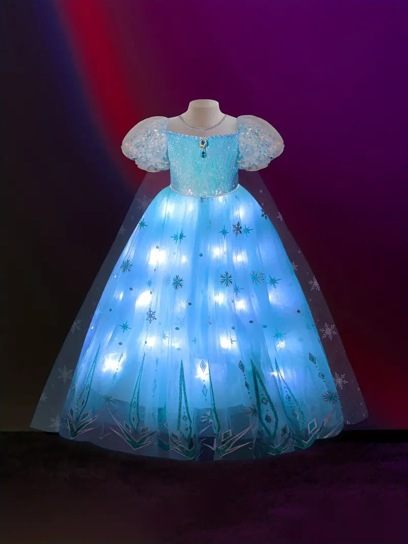 Vestido com LED para crianças - Transforme sua filha em uma verdadeira princesa!