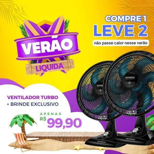 [COMPRE 1 E LEVE 2] - Ventilador Turbo 3 Velocidades VSP40AP