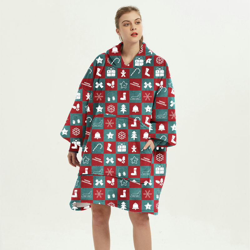 [Compre 1 Leve 2] Roupão de Dormir com Estampa de Inverno Oversized: Aconchego e Estilo