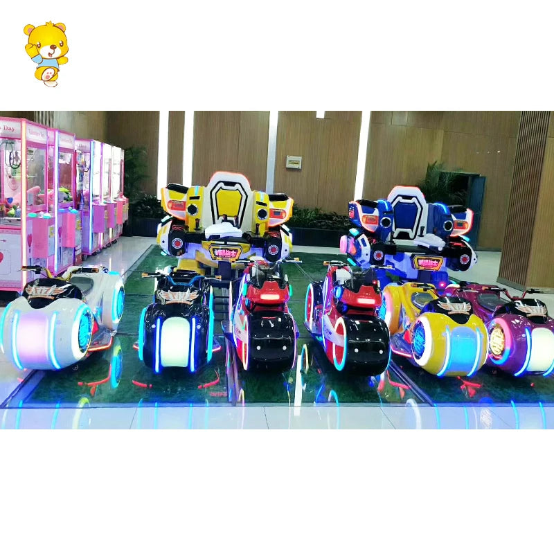 With stock amusement park shopping mall anti-collision radar kids ride on electric motorbikes motorcycle