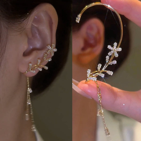 Brinco Ear Cuff - Flor de Crystal