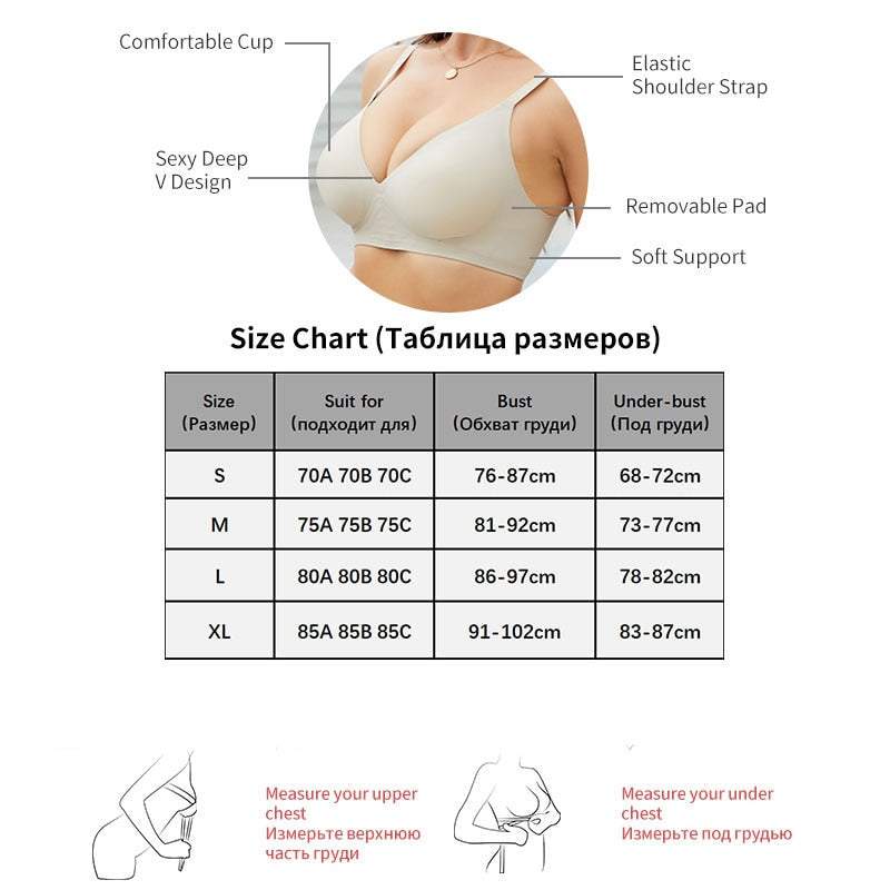 Sutiã Comfort Plus Sem Costura com Corte a Laser e Bojo Removível