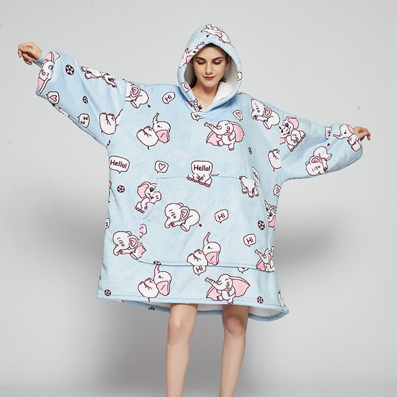 [Compre 1 Leve 2] Roupão de Dormir com Estampa de Inverno Oversized: Aconchego e Estilo