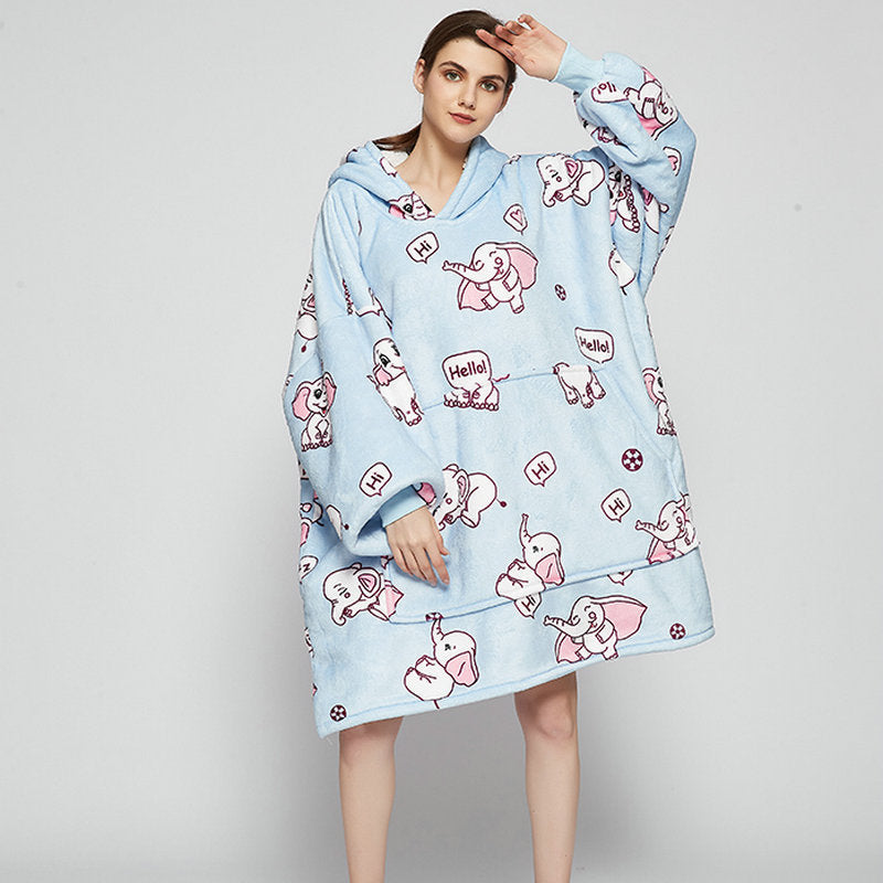 [Compre 1 Leve 2] Roupão de Dormir com Estampa de Inverno Oversized: Aconchego e Estilo