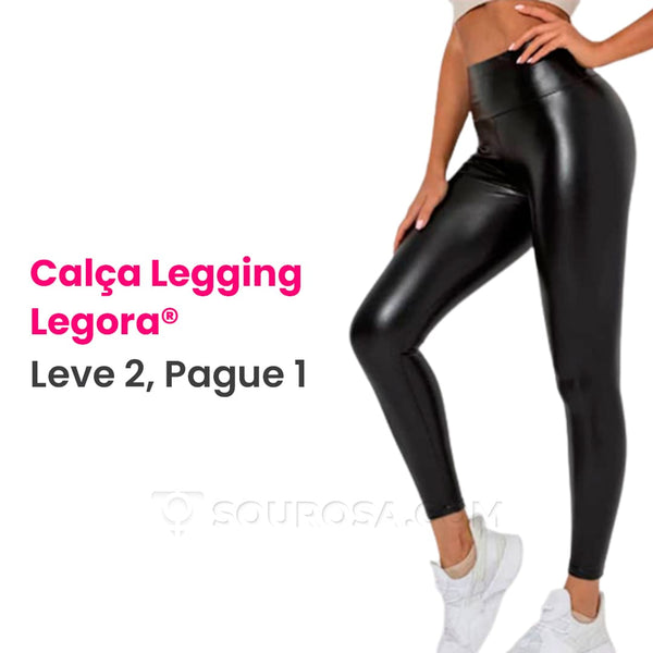 Legora® - Calça Legging de Couro Aveludada por Dentro (Kit 2 Unidades)